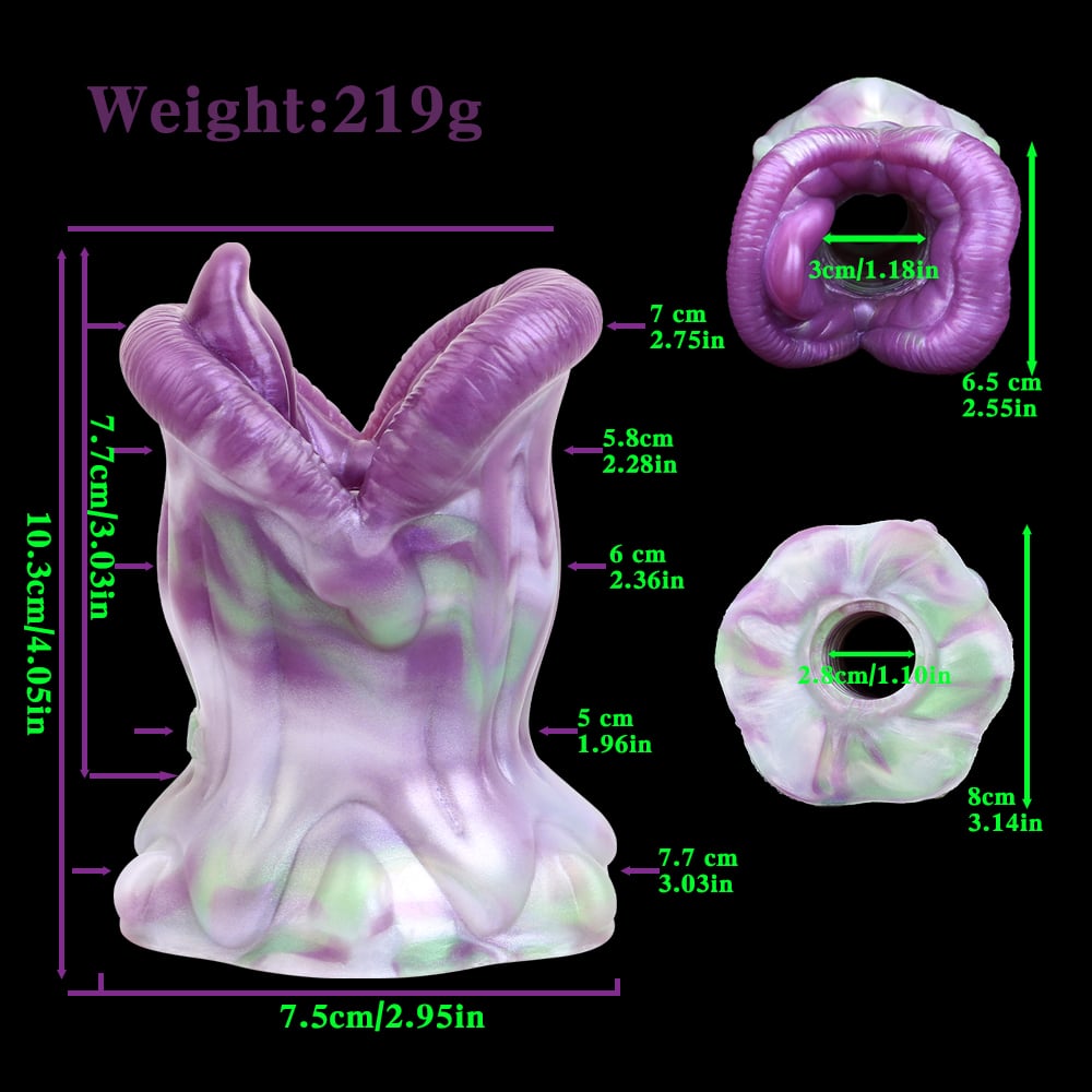 0.5LB 2-in-1 Monster Mouth Silicone Fantasy Onahole & Anal Plug (Bite) -  futadoll