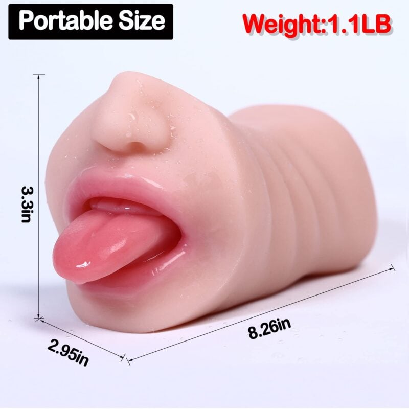 2 in 1 Male Masturbator with Mouth&Vagina,Blowjob Sex Toy