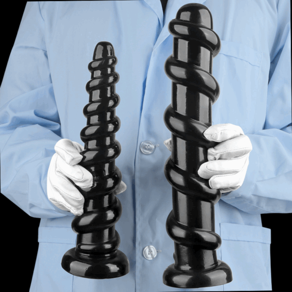 Extra Long Spiral Large Anal Dildo Big Black Dildo (4)
