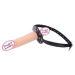 Face Dildo Double-Cock Lockable Realistic Penis Gag Mouth Gag-FLESH