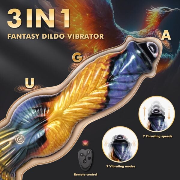 Remote Control Thrusting Monster Dildo Fantasy Vibrating Dildo (2)