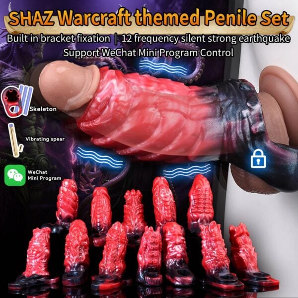 Monster Vibrating Cock Ring Silicone Penis Sleeves (1)