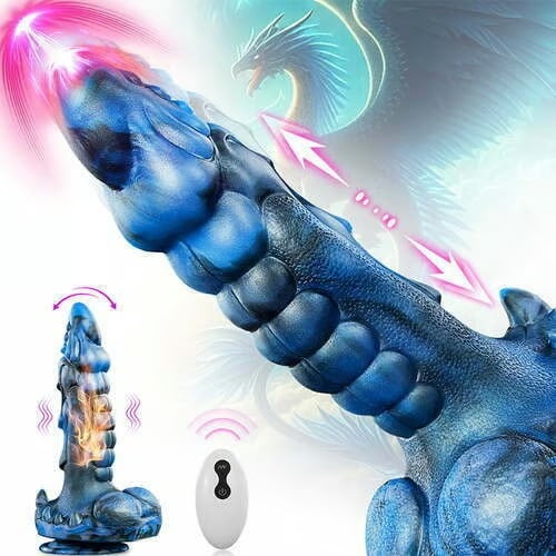 Thrusting Vibrating Heating Huge Dildo with Suction Cup (2)