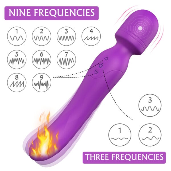 2in1 Heated Vibrator Best Wand Vibrater Vibrating Dildo​ (1)