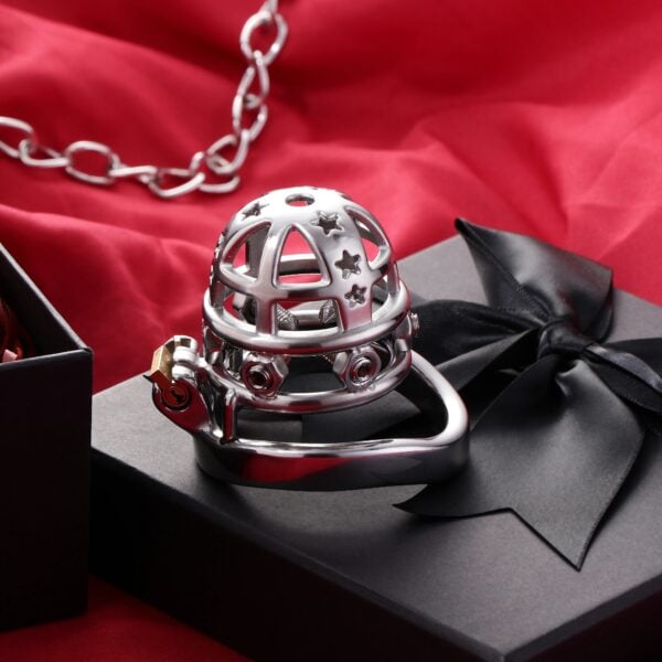 37mm Diameter Tiny Chastity Cage with Screw Spiked (2)
