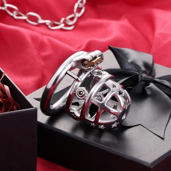 37mm Diameter Tiny Chastity Cage with Screw Spiked (3)