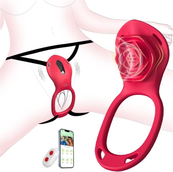 App Remote Control Wearable Rose Vibrator Clitoral Stimulator (2)