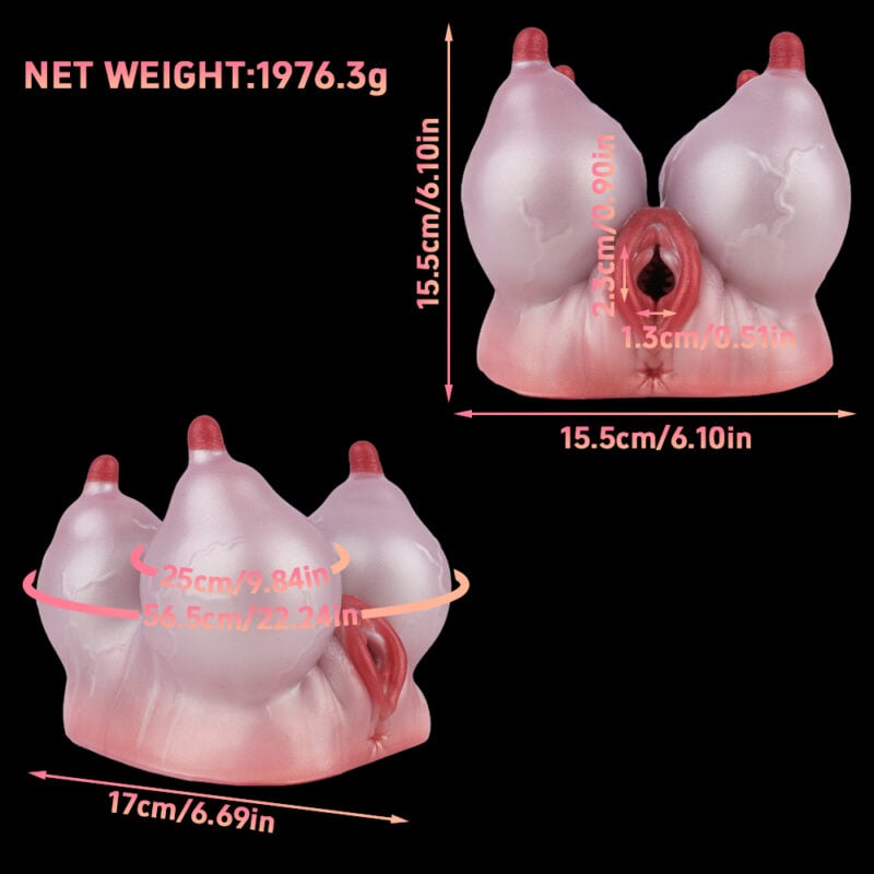 Cow Tits Pocket Pussy Sucking Breast Stroker Nipple Onahole SIZE