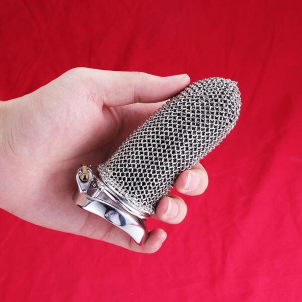 Mens Metal Mesh Chastity Cage (1)