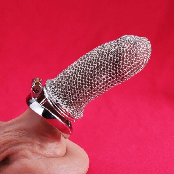 Mens Metal Mesh Chastity Cage (2)