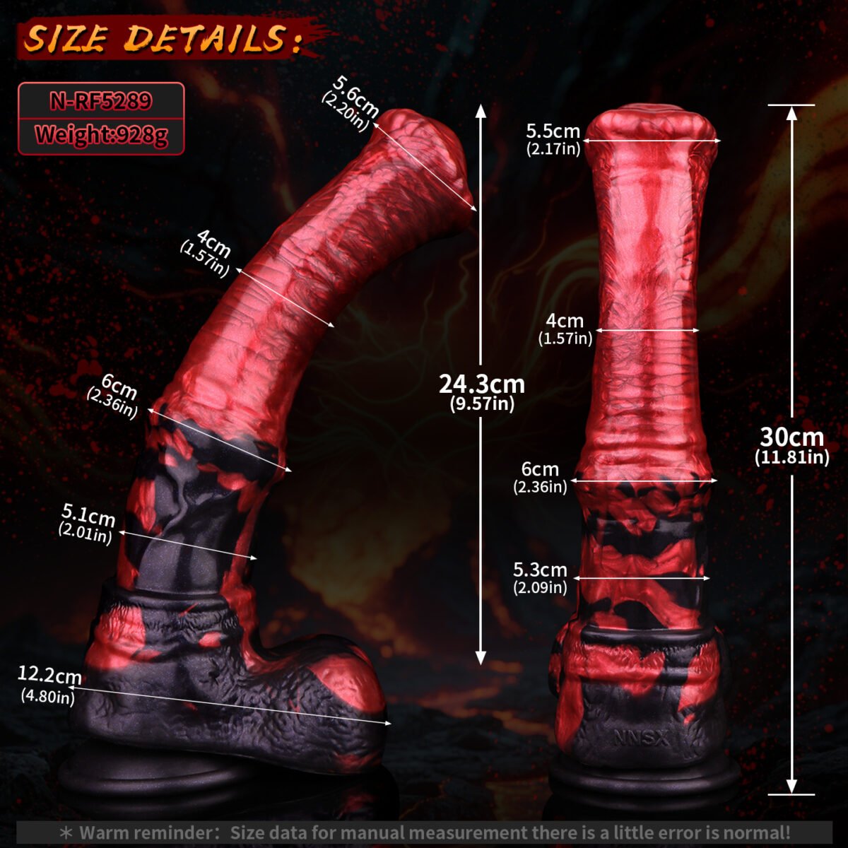 Big Anal Horse Dildo Animal Horse Cock Sheath - size