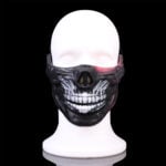 Silicone Halloween Skull Mask Half Skull Mask (4)