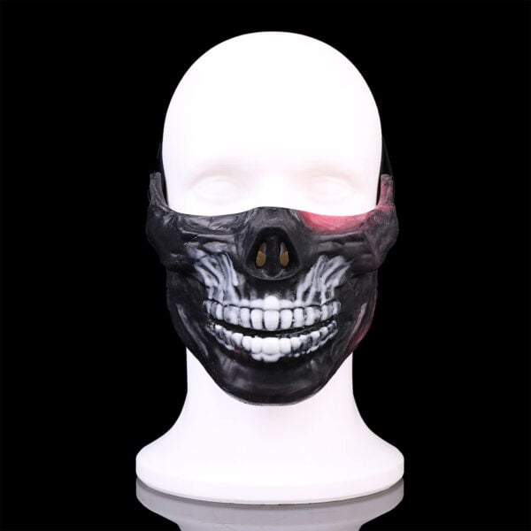 Silicone Halloween Skull Mask Half Skull Mask (4)