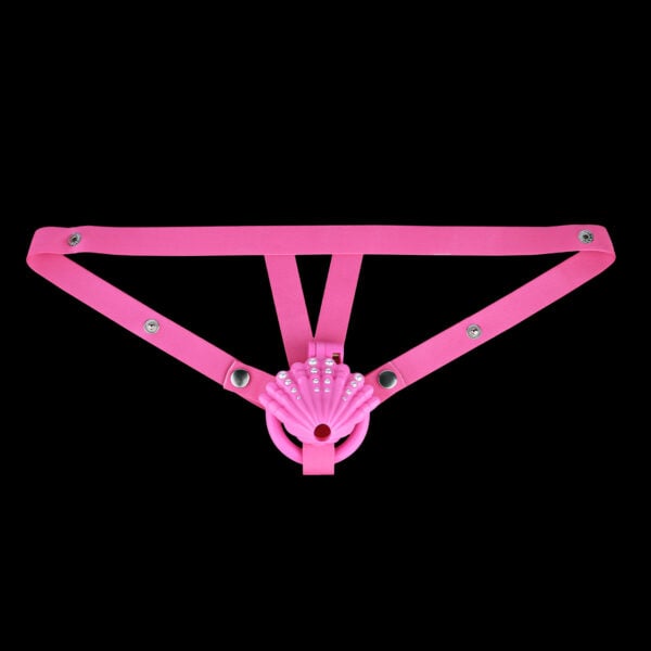Pink Chastity Cage Pearl Shell Sissy Chastity Cage (20)