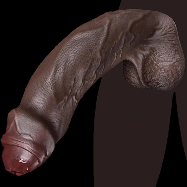 9.6in Fleshy Dildo Big Black Dildo(2)