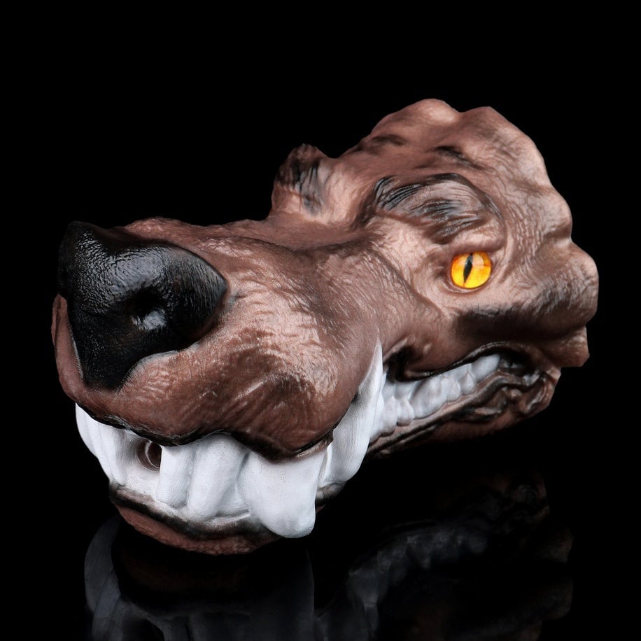3.1lb Wolf Head Male Masturbator Animal Blowjob Pocket Pussy