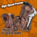 Comic-style poster showing a grotesque creature head with an orange eye, and a cross-section diagram on the left, text reads 'High-Speed Friction' and a bold subtitle.