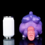 White can next to a purple Wolf Cock Pocket Pussy Futanari Sex Doll​with a pink dildo