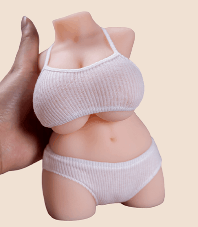 Mini Sex Doll Torso Pocket Pussy with white Lingerie (1)