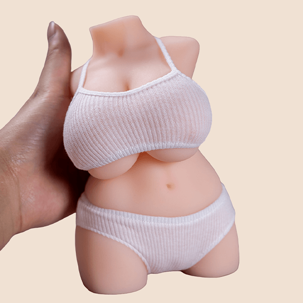 Mini Sex Doll Torso Pocket Pussy with white Lingerie (1)
