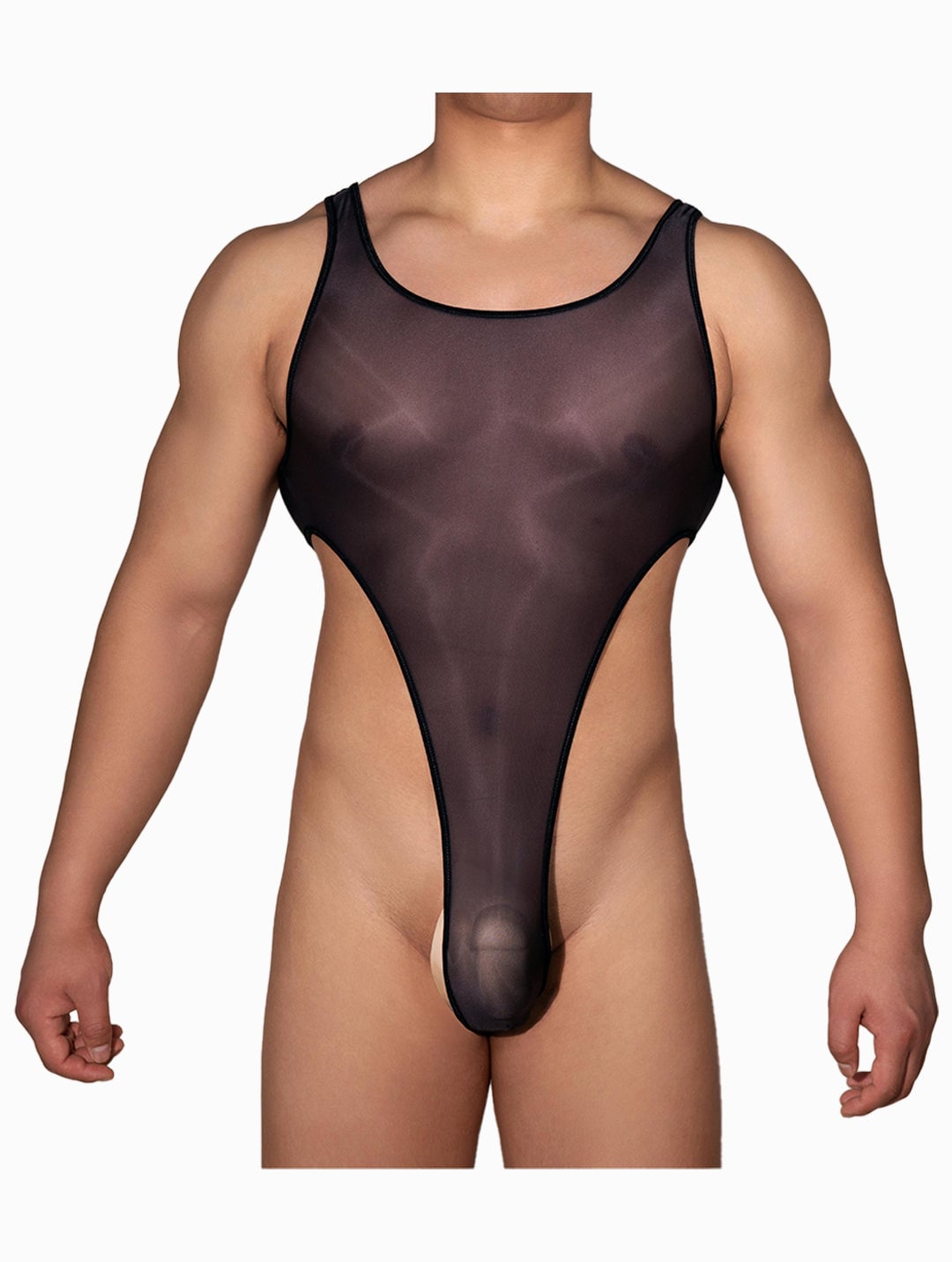 Sensual Men's Glossy Sheer Bodysuit Lingerie Sensual Men's Glossy Sheer Bodysuit Lingerie