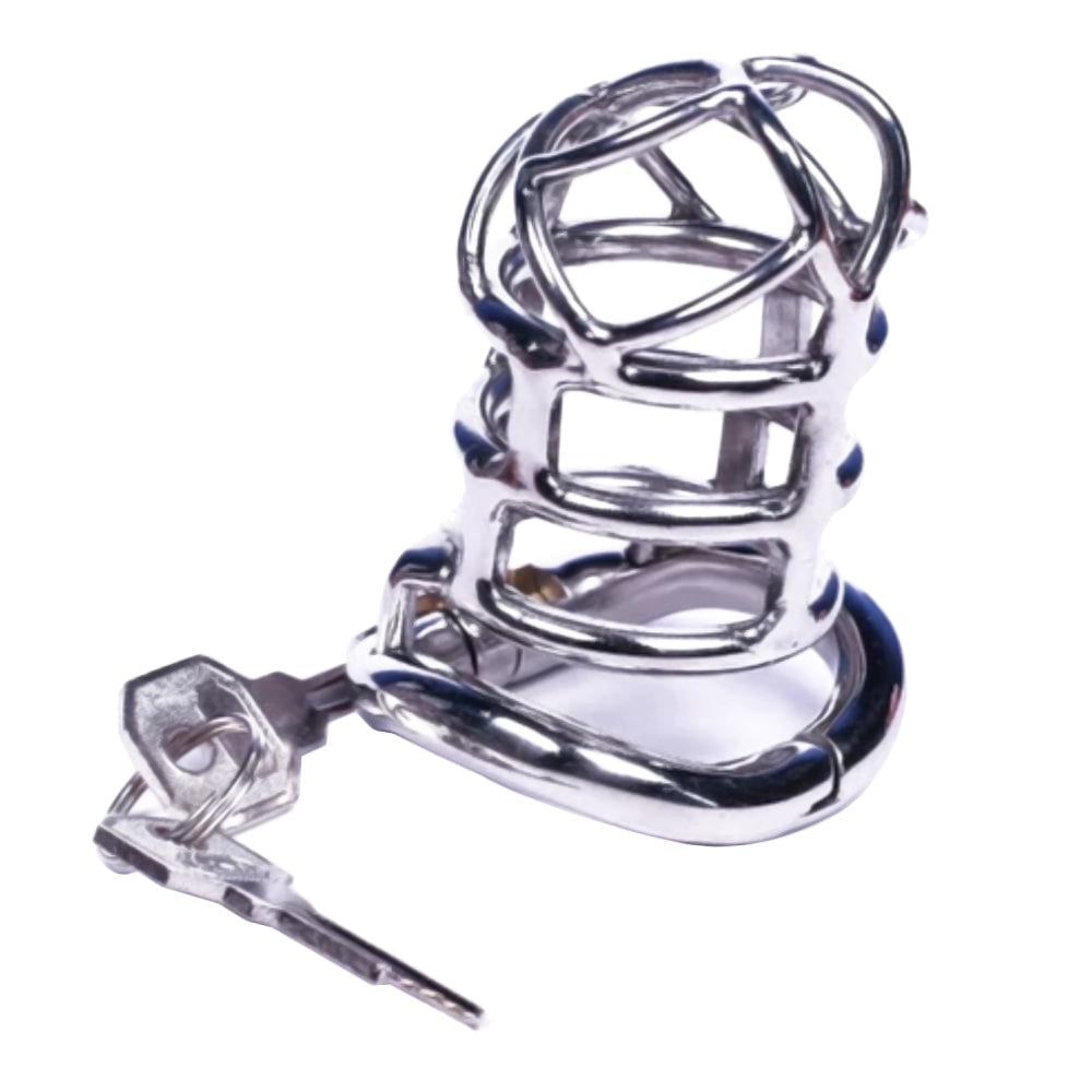 3_6d9465fc-b4c8-4c24-8ff8-02e6c6bc433e-2.jpg The Pledge Enforcer Stainless Steel Male Chastity Device - Classic Cock Cage - Image 1