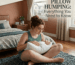 A woman sitting and pillow-humping