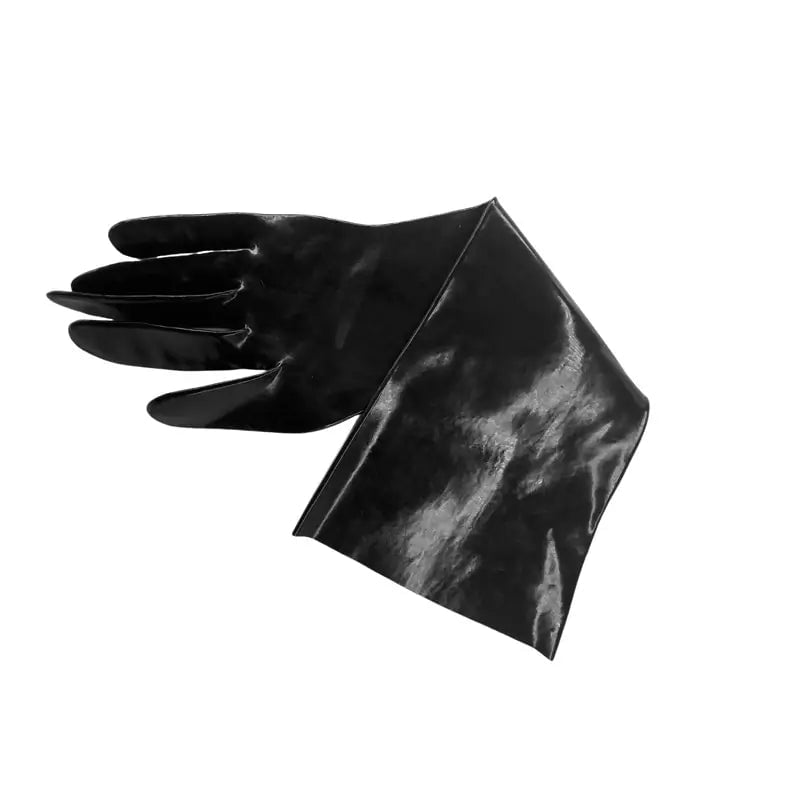 Futadoll Long Black Bondage Latex Gloves2