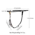 Female Chastity Belt with Stainless Steel Butt Plug black size