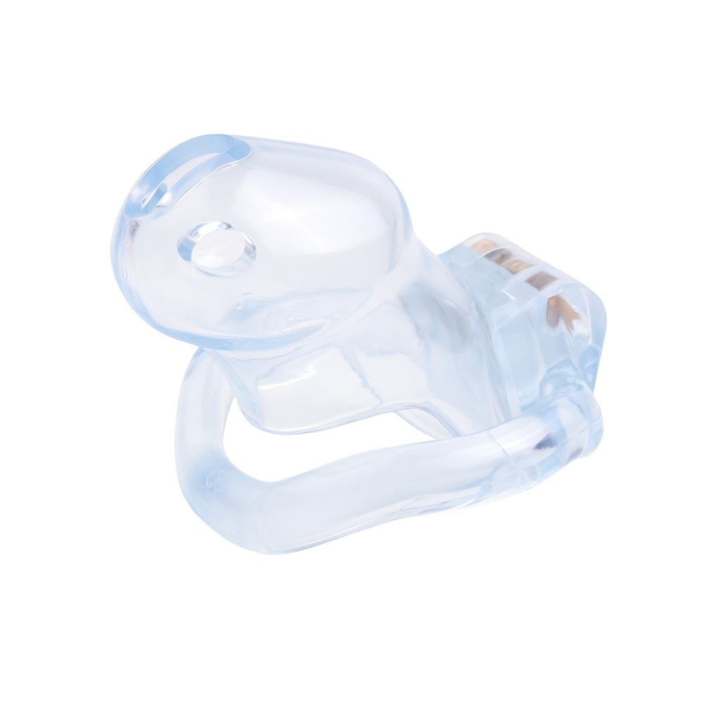 IMG_9467-1.jpg Resin Holy Trainer V2 Beginner Male Chastity Device - Lightweight Translucent Cock Cage - Image 1