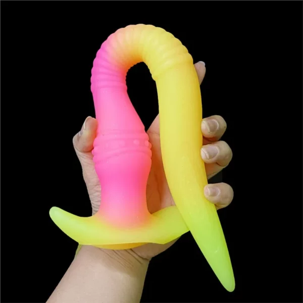 Super Long Anal Toy Glow-in-the-Dark Silicone Long Anal Plug (1)