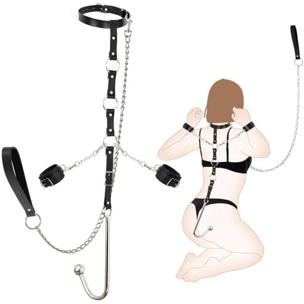 Futadoll Leather Bdsm Bondage Hentais with Anal Hook